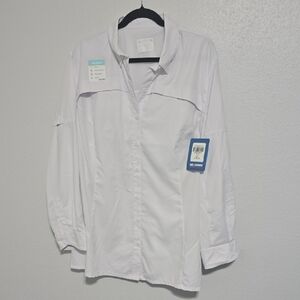 Reel Legends White Casual Button Down Shirt